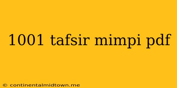 1001 Tafsir Mimpi Pdf